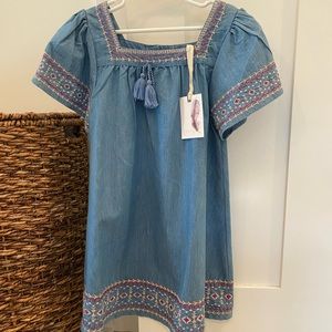 Chambray Embroidered Dress